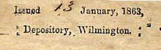 Wilmington NC Jan 13 1863 stamp